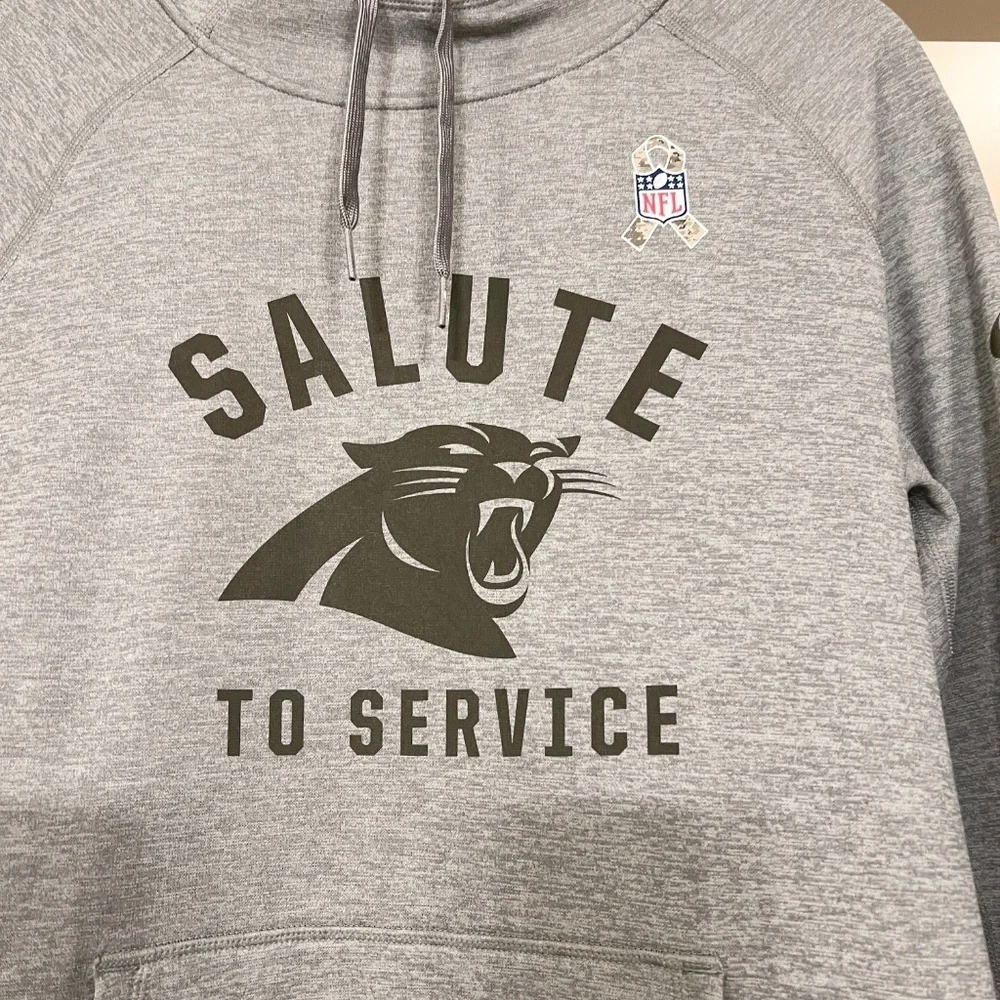 EUC Women's Nike NFL Carolina Panthers Salute to Service Pullover Hoodie LARGE